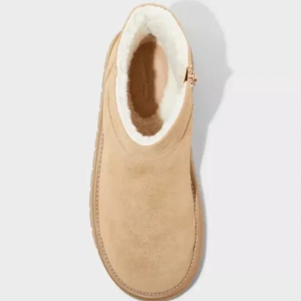 Universal Thread Women's Tan May Suede Booties‎ Memory Foam Insole - Picture 3 of 4